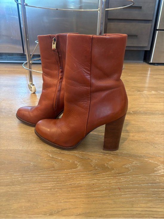 Sam Edelman Shoes - Sam Edelman Rust Leather Block Heel Ankle Boots